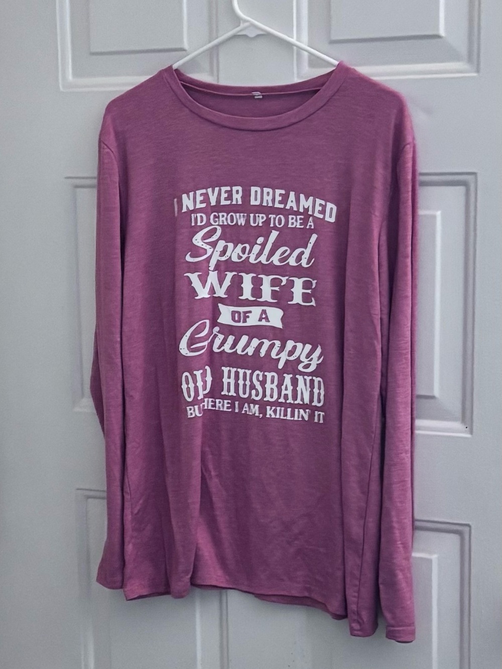 Spoiled Wife of a Grumpy Old Husband Long Sleeve Tee - Dusty Rose